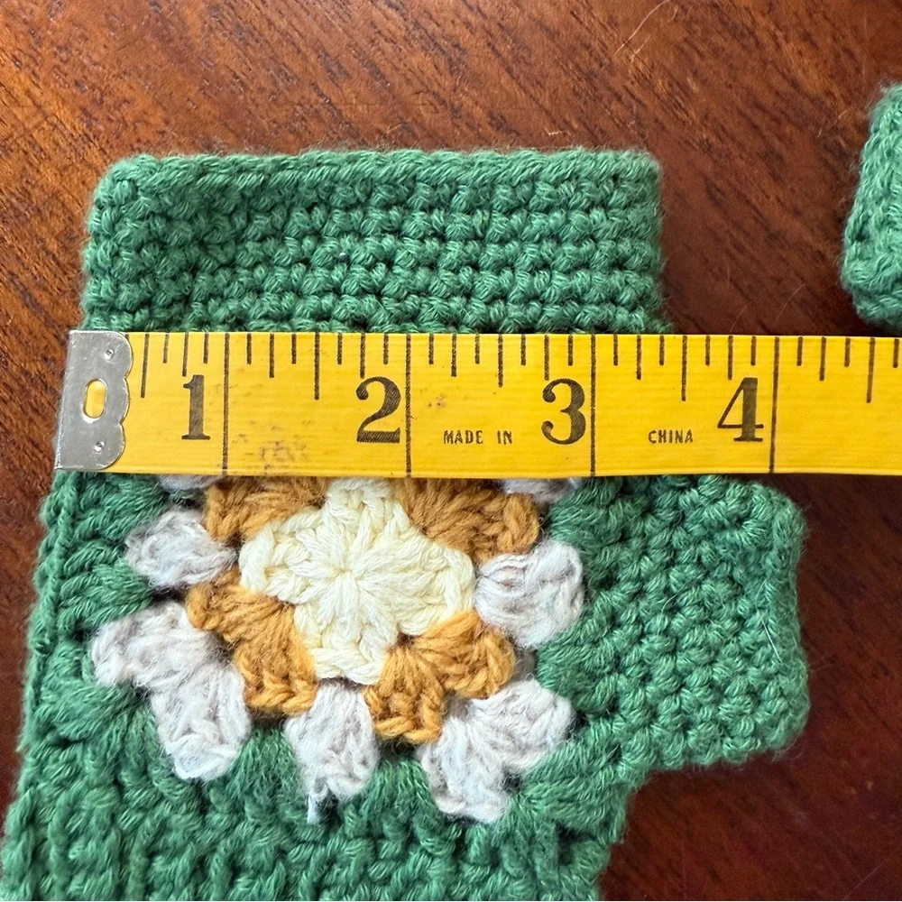 Green Crochet Fingerless Gloves